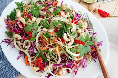 Asian chili zoodles salad