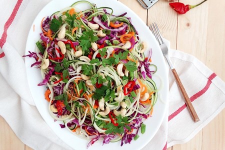 Asian chili zoodles salad